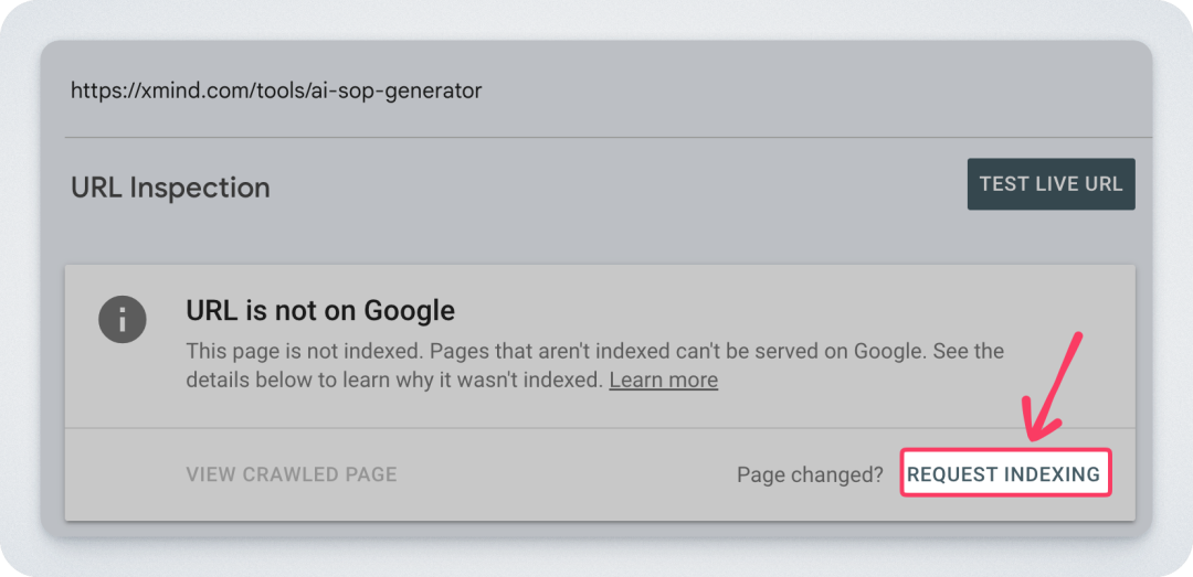 请求 Google 索引 https://xmind.com/tools/ai-sop-generator 这个页面