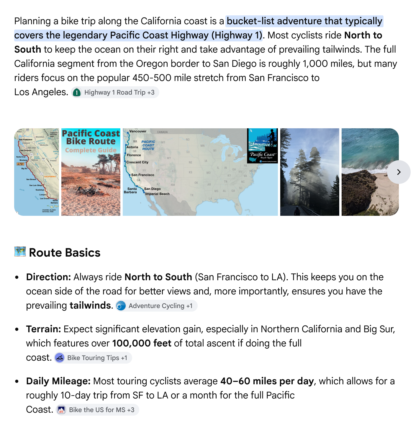 Google AI Search inline links screenshot